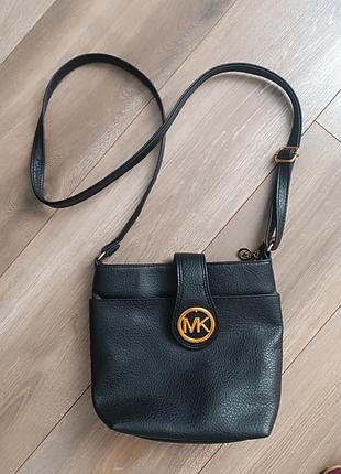 Жіноча сумка michael kors чорна з екошкіри