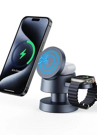 Беспроводная зарядка стенд 4 in 1 night lamp fast 15w черная