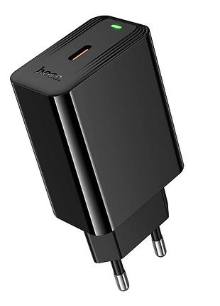 Сетевое зарядное устройство hoco cs93a type-c 20w быстрая зарядка led-индикатор черный