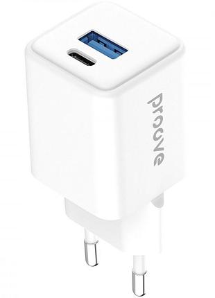 Мзп proove pocket gan 30w (type-c + usb) white