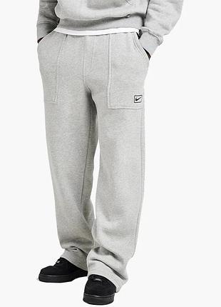 Оригінал спортичні штани чоловічі nike fleece grey iq2768-063 оригинал найк спортивки сірі повсякденні міські осінь демісезон l