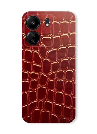 Защитная пленка кожа крокодила на заднюю панель для xiaomi redmi 13c / poco c65