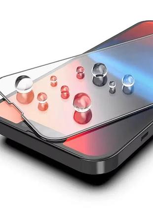 Захисне скло для iphone 14 (full glue 9h) black, з рамкою для легкого встановлення