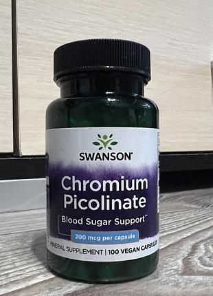 Біологічно активні речовини swanson chromium picolinate хром піколінат 200 мкг 100 капсул