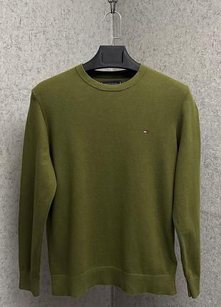 Чоловічий зелений светр від бренду tommy hilfiger