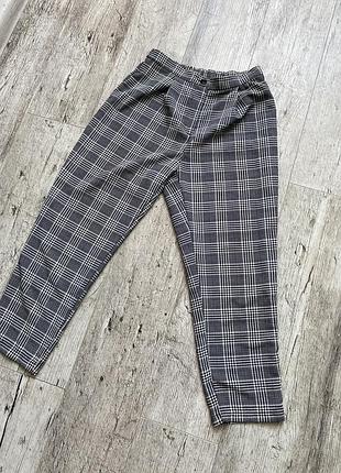 Брюки жіночі h&m у клітинку сірі