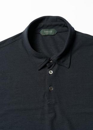 Zanone heavy jersey long sleeve polo shirt [smh017452]