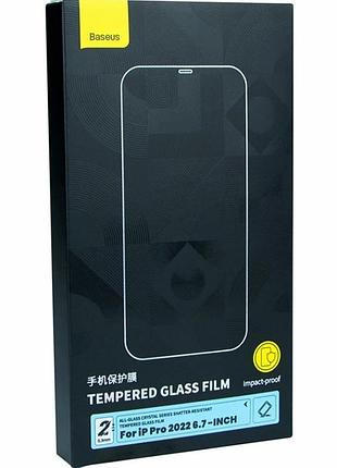 Захисне скло baseus crystal 0.3 мм антиударне прозоре для iphone 13 pro max 14 plus 2 шт.
