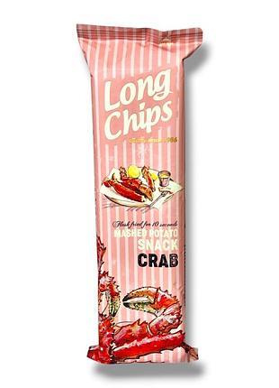 Картопляні чипси long chips crab 75 г (пластинки зі смаком краба)