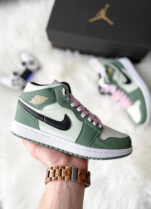 😍 жіночі кросівки nike air jordan 1 retro mid ‘dutch green’