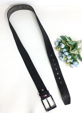 Пояс кожаный ремень tommy hilfiger, натуральная кожа, большой размер.
