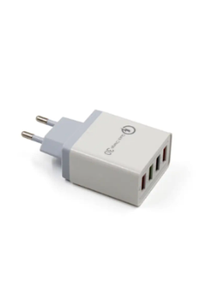 Адаптер fast charge 220v 4 usb black d22