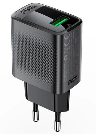 Сзу acefast a90 qc3.0 18w (1usb-a) black