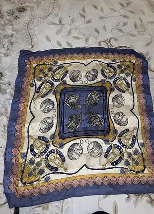 Шовкова хустка з кінською тематикою / жаккардовий шовк 100% silk