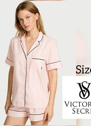 Фланелевая пижамная рубашка с коротким рукавом victoria’s secret pretty blossom, р. s