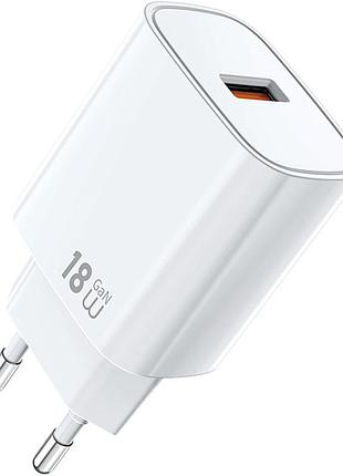 Сзу wiwu g006 essen qc3.0 18w gan (1usb-a) white