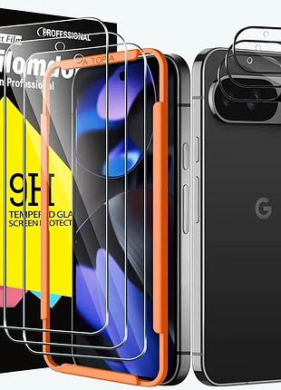 Защитные стёкла milomdoi для google pixel 9 комплект 2 стекла на дисплей 2 стекла для объектива камеры