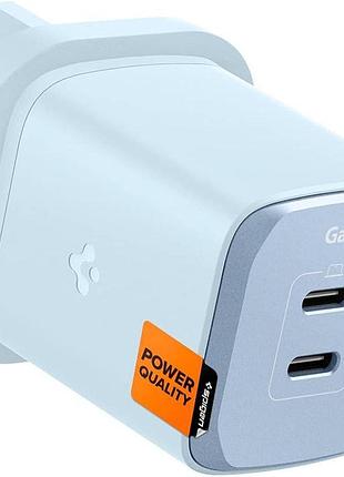 Настенное зарядное устройство spigen 65 вт с двумя портами usb-c