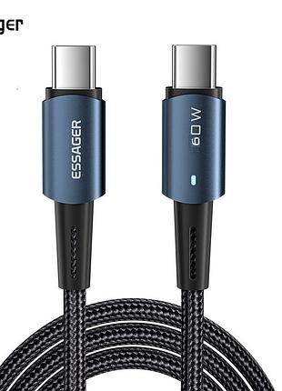 Зарядний кабель essager sunset pd60w type-c/type c 1 метр