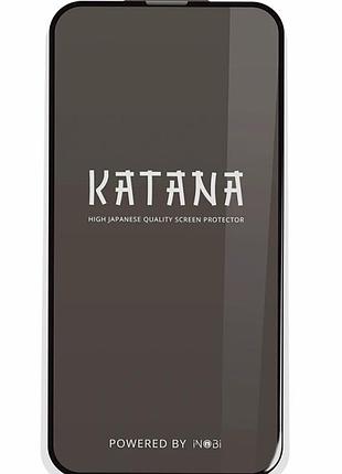Захисне скло katana для iphone 13 pro max і 14 plus 0.33 мм чорне олеофобне антибактеріальне