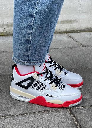 😍 жіночі кросівки jordan 4 chunky lace ‘white red’