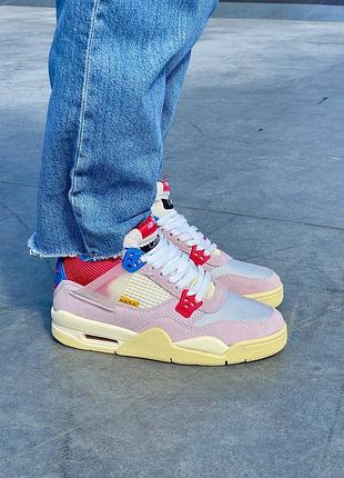😍 женские кроссовки union la x air jordan 4 retro «guava ice’