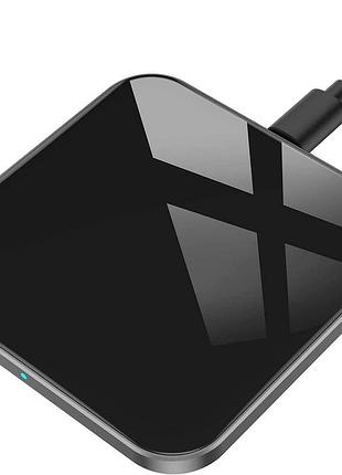 Бездротовий зарядний пристрій agptek qi 15w usb-c чорний