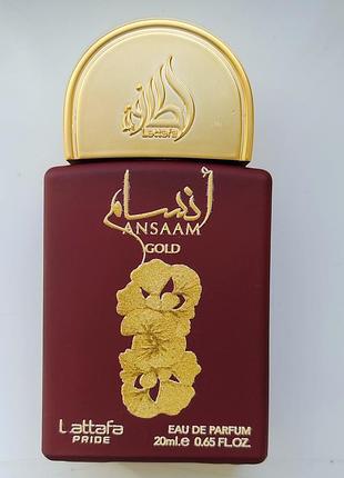 Парфумована вода lattafa pride ansaam gold об'ємом 20 мл.
