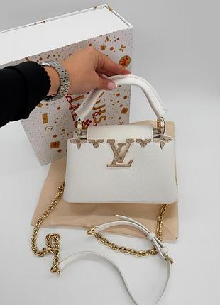 Louis vuitton capucines mini white diamond 21x12
