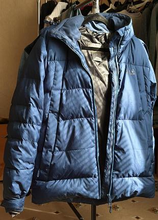 Чоловічий пуховик синій розмір jack wolfskin