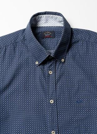 Paul shark yachting pattern blue cotton button up shirt [smh017455]