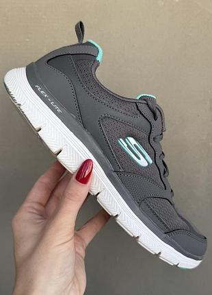 Skechers flex-lite жіночі кросівки 38 р 25 см сірі спортивні