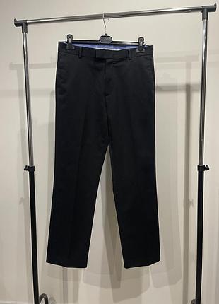 Чоловічі класичні штани charles tyrwhitt slim fit w34 l30 100% бавовна чіно чино чорні