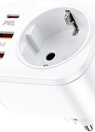 Сетевой адаптер 20w pd qc3.0 для смартфонов и планшетов usb-c два порта быстрая зарядка 4000w eu