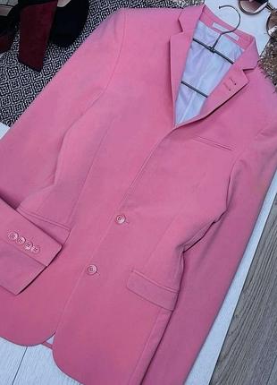 Новий осінній піджак asos xs рожевий піджак подовжений приталений піджак однобортний