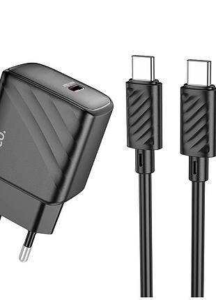 Сетевое зарядное устройство hoco cs22a 30w usb-c type-c черный для быстрой зарядки гаджетов