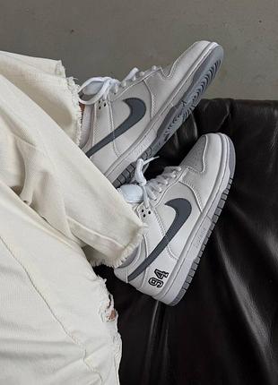 Кроссовки женские nike sb dunk | supreme «94 white / grey premium