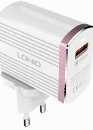 Зарядний пристрій ldnio a1302q micro usb 3a для смартфонів швидке зарядний пристрій біле