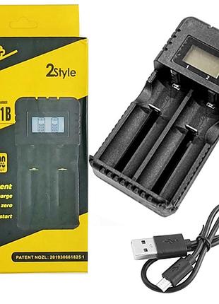 Універсальний зарядний пристрій hd-8991b li-ion lcd micro usb 4.2v 1.2a на 2акб