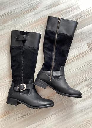 Шкіряні чорні високі чоботи timberland earthkeepers bethel tall (оригінал, р. 7w/ 37-38), 24,5 см