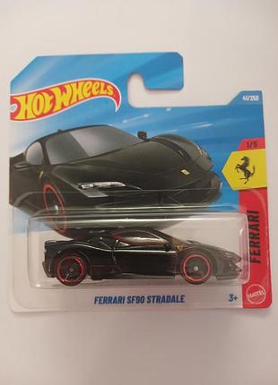 Колекційна моделька для хлопчика hot wheels ferrari sf90 stradale чорна