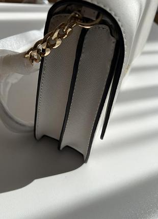 Біла сумка крос-боді michael kors daniela large saffiano leather crossbody bag 3