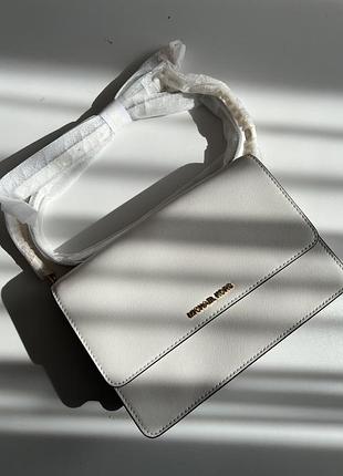 Біла сумка крос-боді michael kors daniela large saffiano leather crossbody bag 9