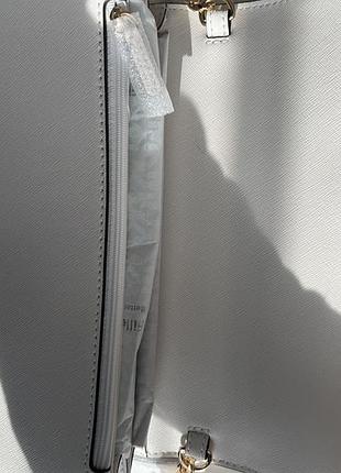 Біла сумка крос-боді michael kors daniela large saffiano leather crossbody bag 6
