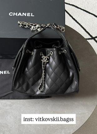 Сумочка 25 handbag in grained calfskin black/silver😱