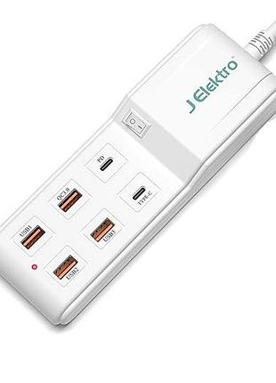 Зарядна станція usb j elektro up603 станція для заряджання, usb-концентратор із подовжувачем 1.8 м