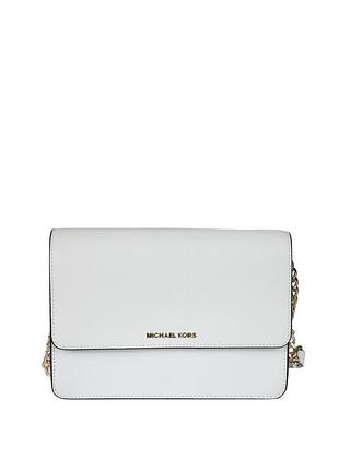 Біла сумка крос-боді michael kors daniela large saffiano leather crossbody bag