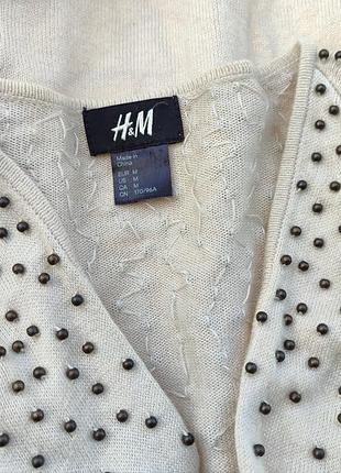 Кардиганчик, віскоза+бавовна, h&m, вишивка намистинами