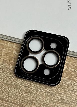 Захисне скло на камеру для iphone 16 pro, лінзи з бежевою рамкою desert titanium 3d