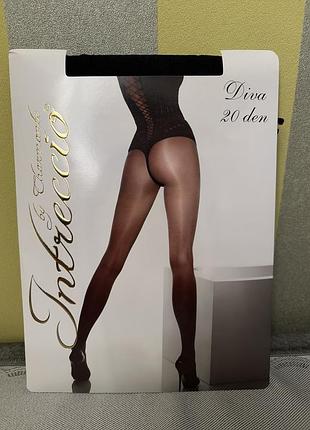 Колготки intreccio by charmante diva 20 den, чорні розмір 4